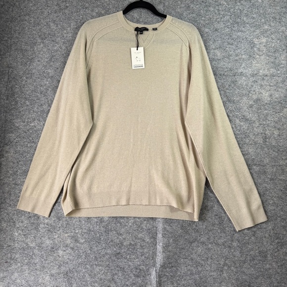 Ted Baker Beige Wool Cashmere Sweater Size M Classic Knit Pullover with Flaw - Picture 2 of 13